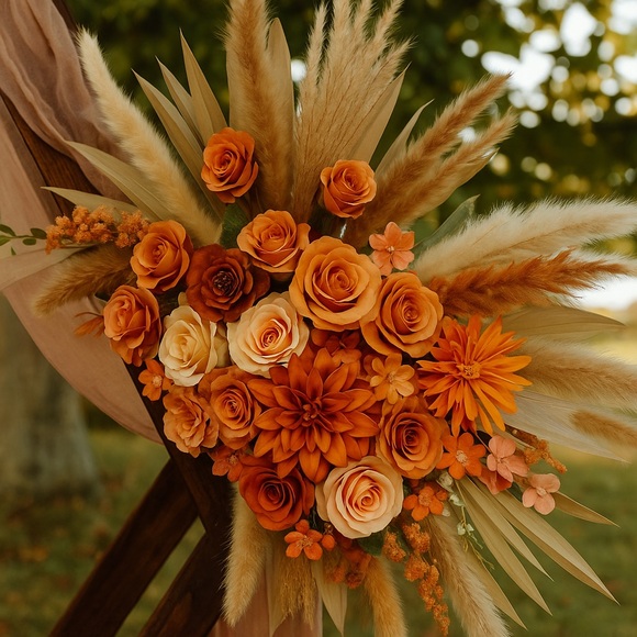Elegant Autumn Floral Arrangement Fall Wedding Arch Decor